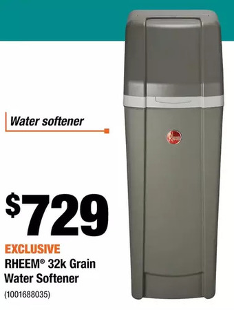 Home Depot Rheem 32k grain water softener offer
