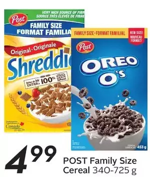 Sobeys Post family size cereal offer