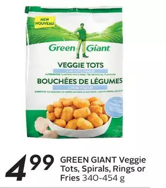 Sobeys Green giant veggie tots, spirals, rings or fries offer