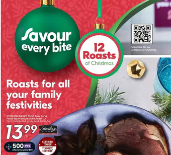 Sobeys Sterling silver fresh easy carve prime rib premium oven roast offer
