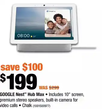 Home Depot Google nest hub max offer