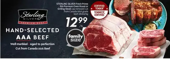 Sobeys Sterling silver fresh prime rib premium oven roast or grilling steak offer