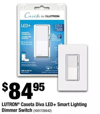 Home Depot Lutron caséta diva led+ smart lighting dimmer switch offer