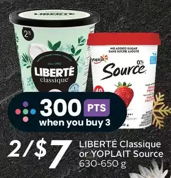 Sobeys Liberté classique or yoplait source offer