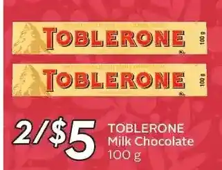Sobeys Toblerone milk chocolate offer