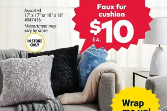 Giant Tiger Faux fur cushion offer