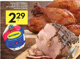 Foodland Frozen butterball or grade a turkeys offer