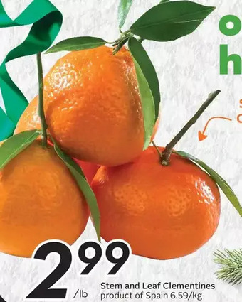 Sobeys Stem and leaf clementines offer