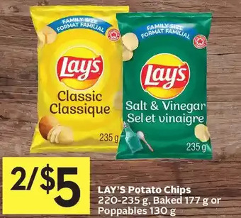 Foodland Lay's potato chips, baked or poppables offer