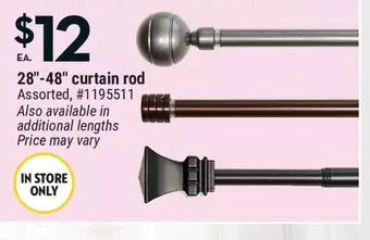 Giant Tiger 28"-48" curtain rod offer