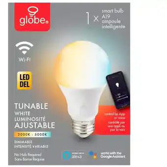 Canadian Tire Globe 60w a19 led tunable white smart bulb | smart bulbs, plug, night light or light strip offer