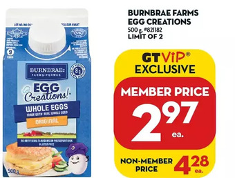 Giant Tiger Burnbrae farms egg creations offer