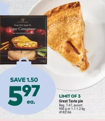 Giant Tiger Great taste pie offer