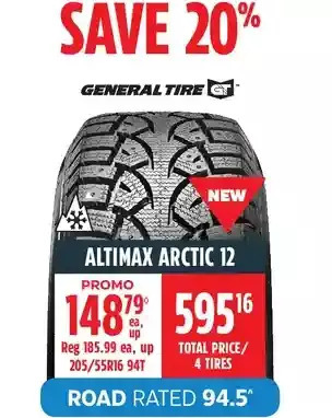 Canadian Tire General tire altimax arctic 12 offer