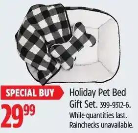 Canadian Tire Holiday pet bed gift set. offer