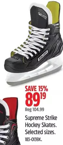 Canadian Tire Supreme strike hockey skates offer