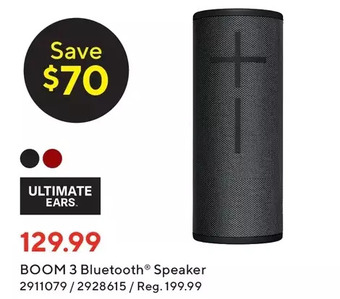 Staples Ultimate ears boom 3 bluetooth speaker offer