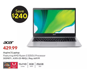 Staples Aspire 3 laptop offer