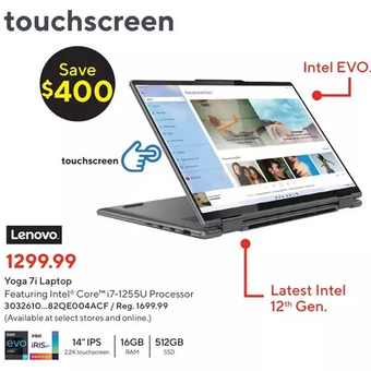 Staples Lenovo yoga 7i laptop offer