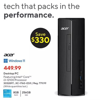 Staples Acer desktop pc offer