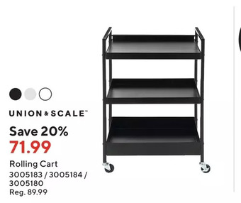 Staples Union & scale rolling cart offer