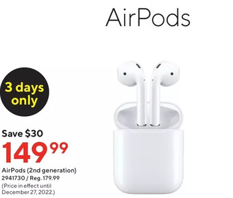Staples Airpods (2nd generation) offer