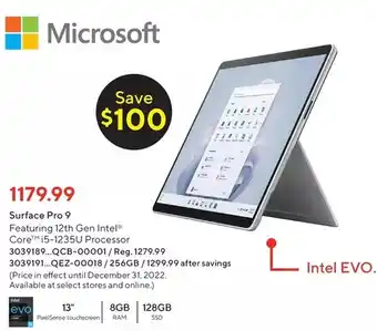 Staples Microsoft surface pro 9 offer