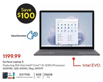 Staples Microsoft surface laptop 5 offer