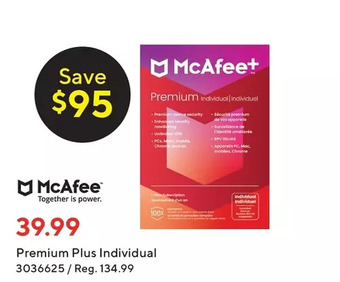 Staples Mcafee premium plus individual offer