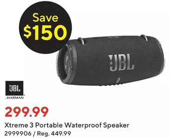 Staples Jbl xtreme 3 portable waterproof speaker offer