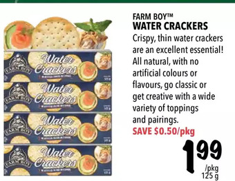 Farm Boy Farm boy water crackers offer