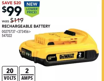 RONA Dewalt rechargeable battery offer