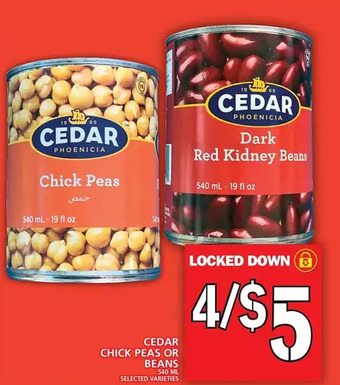 Food Basics Cedar chick peas or beans offer