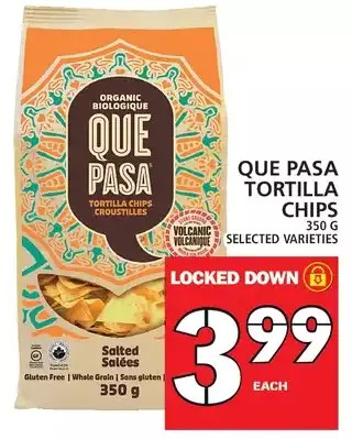 Food Basics Que pasa tortilla chips offer