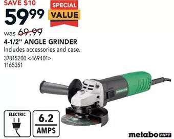 RONA Metabo hpt 4-1/2" angle grinder offer