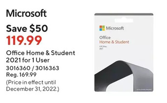 Staples Microsoft office home & student 2021 for 1 user offer