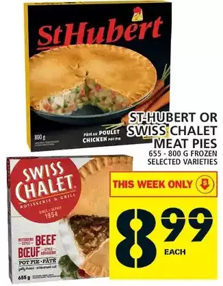Food Basics St-hubert or swiss chalet meat pies offer