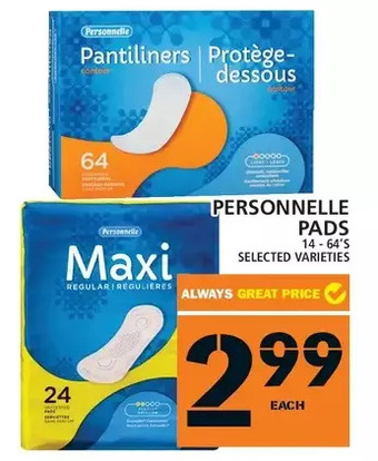 Food Basics Personnelle pads offer