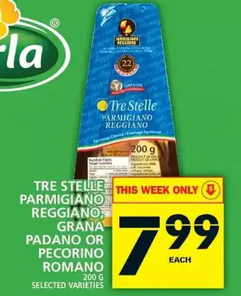 Food Basics Tre stelle parmigiano reggiano, grana padano or pecorino romano offer