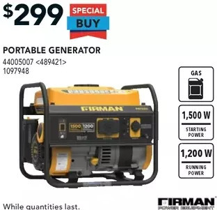 RONA Firman portable generator offer