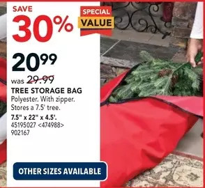 RONA Tree storage bag offer