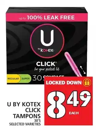 Food Basics U by kotex click tampons offer