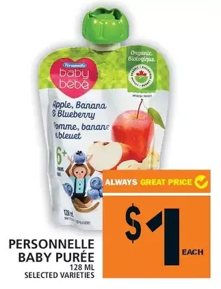 Food Basics Personnelle baby puree offer