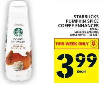 Food Basics Starbucks pumpkin spice coffee enhancer offer