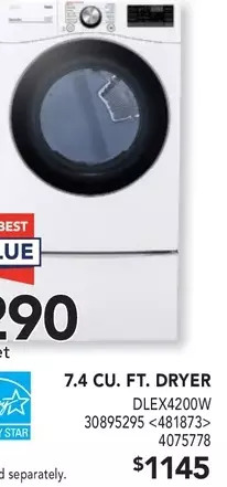 RONA 7.4 cu. ft. dryer offer