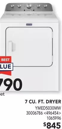 RONA Maytag 7 cu. ft. dryer offer
