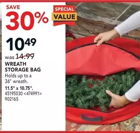 RONA Wreath storage bag offer