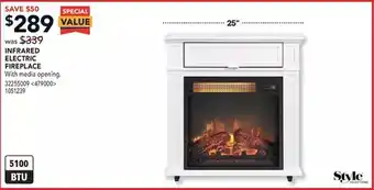 RONA Style selections infrared electric fireplace offer
