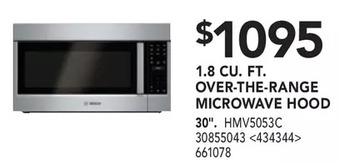 Lowe's Bosch 1.8 cu. ft. over-the-range microwave hood offer