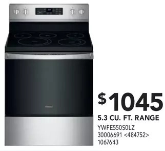 RONA Whirlpool 5.3 cu. ft. range offer
